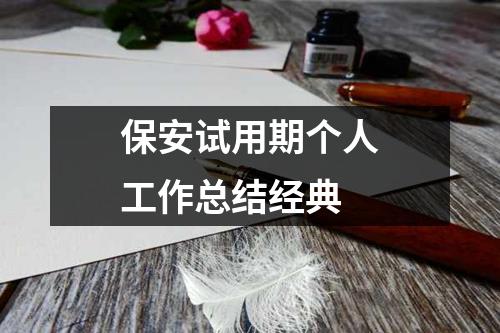 保安試用期個人工作總結經典