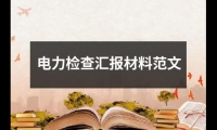 電力檢查匯報材料范文