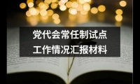 黨代會常任制試點工作情況匯報材料