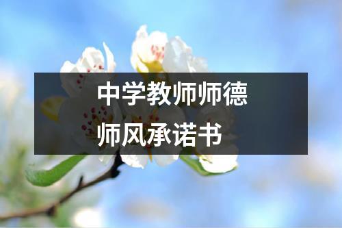 中學教師師德師風承諾書