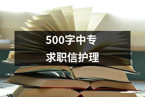 500字中專求職信護理