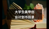 關于大學生美甲創業計劃書目錄（精選6篇）