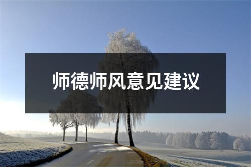 師德師風意見建議