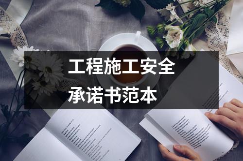 工程施工安全承諾書范本