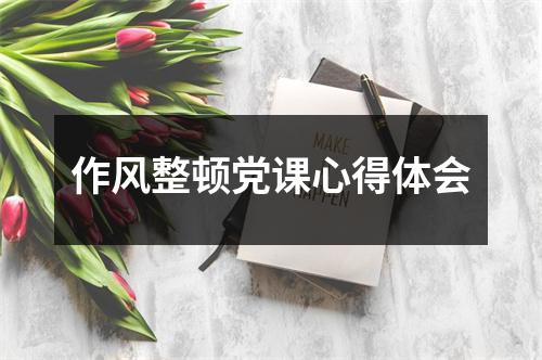 作風(fēng)整頓黨課心得體會(huì)