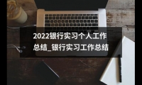 關于2022銀行實習個人工作總結_銀行實習工作總結