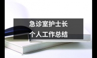 關(guān)于急診室護(hù)士長(zhǎng)個(gè)人工作總結(jié)