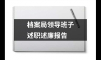 關于檔案局領導班子述職述廉報告