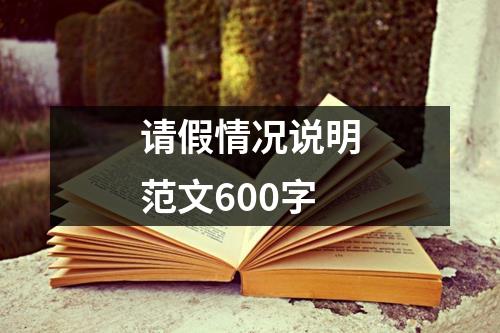 請假情況說明范文600字