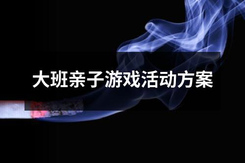 大班親子游戲活動方案