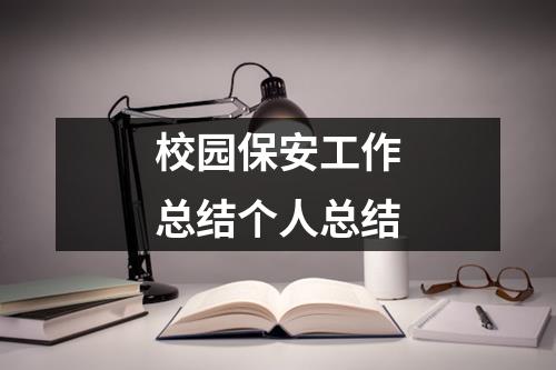 校園保安工作總結個人總結