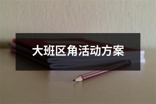 大班區(qū)角活動方案