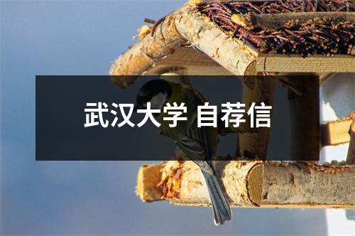 武漢大學(xué) 自薦信