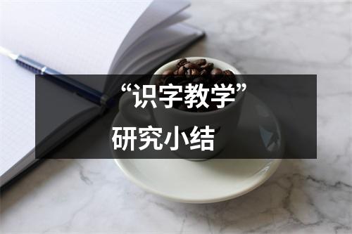 “識字教學” 研究小結