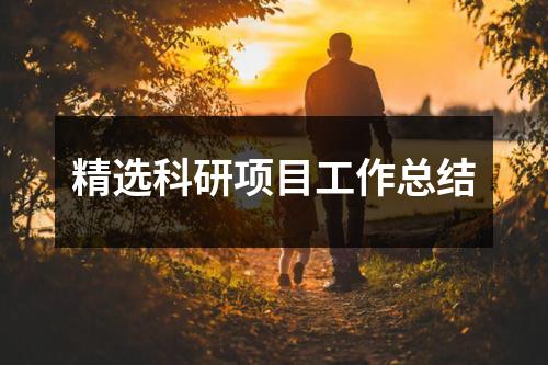 精選科研項目工作總結(jié)