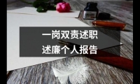 關于一崗雙責述職述廉個人報告