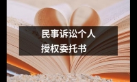 關于民事訴訟個人授權委托書（共14篇）