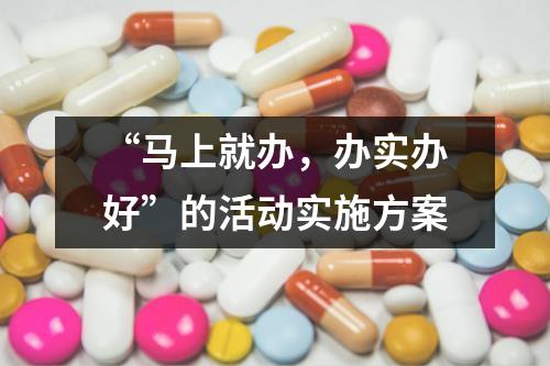 “馬上就辦，辦實辦好”的活動實施方案