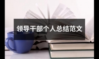 關(guān)于領(lǐng)導(dǎo)干部個人總結(jié)范文（通用15篇）