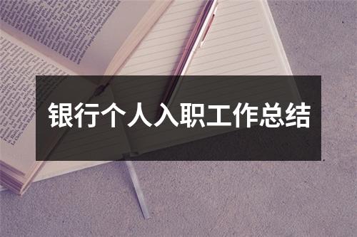 銀行個人入職工作總結