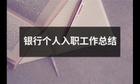 關于銀行個人入職工作總結