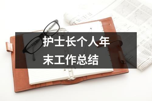 護(hù)士長(zhǎng)個(gè)人年末工作總結(jié)