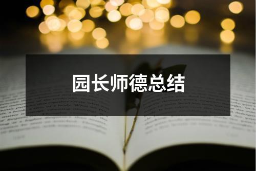 園長(zhǎng)師德總結(jié)