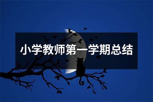 小學教師第一學期總結