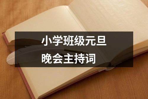 小學(xué)班級元旦晚會主持詞