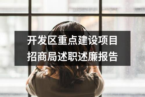 開發(fā)區(qū)重點建設項目招商局述職述廉報告