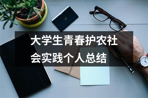 大學生青春護農社會實踐個人總結