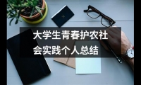 關于大學生青春護農社會實踐個人總結