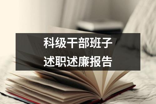 科級干部班子述職述廉報告