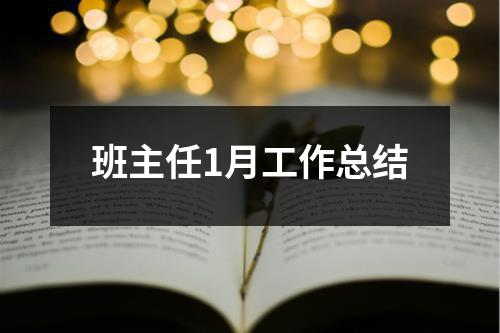 班主任1月工作總結