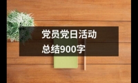 關于黨員黨日活動總結900字