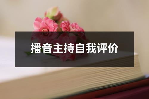 播音主持自我評價