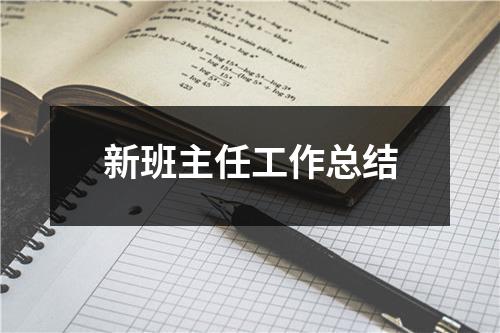 新班主任工作總結