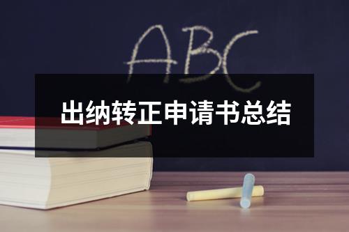 出納轉(zhuǎn)正申請書總結(jié)