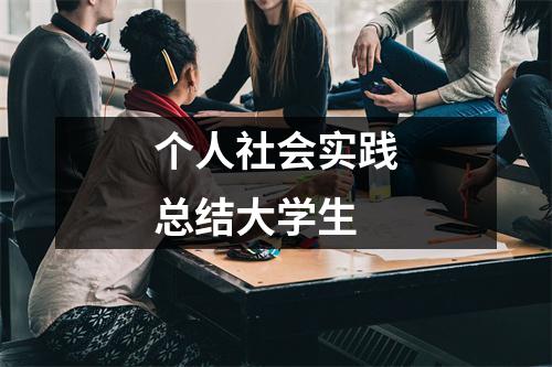 個人社會實踐總結大學生