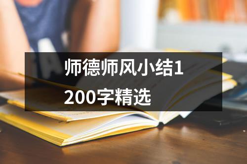 師德師風小結1200字精選