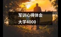 關于軍訓心得體會大學4000