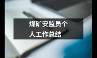 關于煤礦安監員個人工作總結