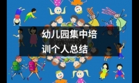 關于幼兒園集中培訓個人總結